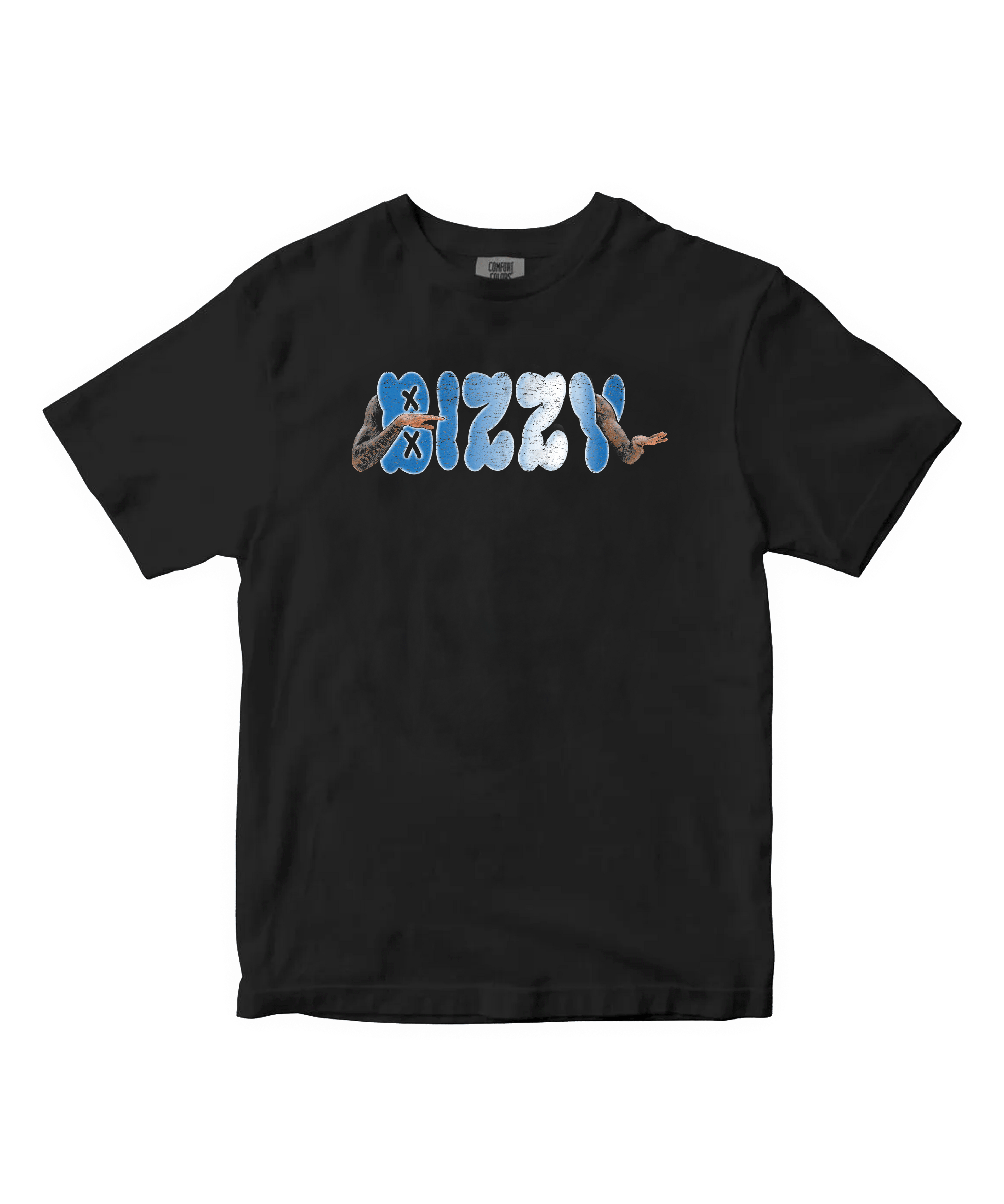 Bones Hyland, Bizzy, black graphic tee on Comfort Colors 1717