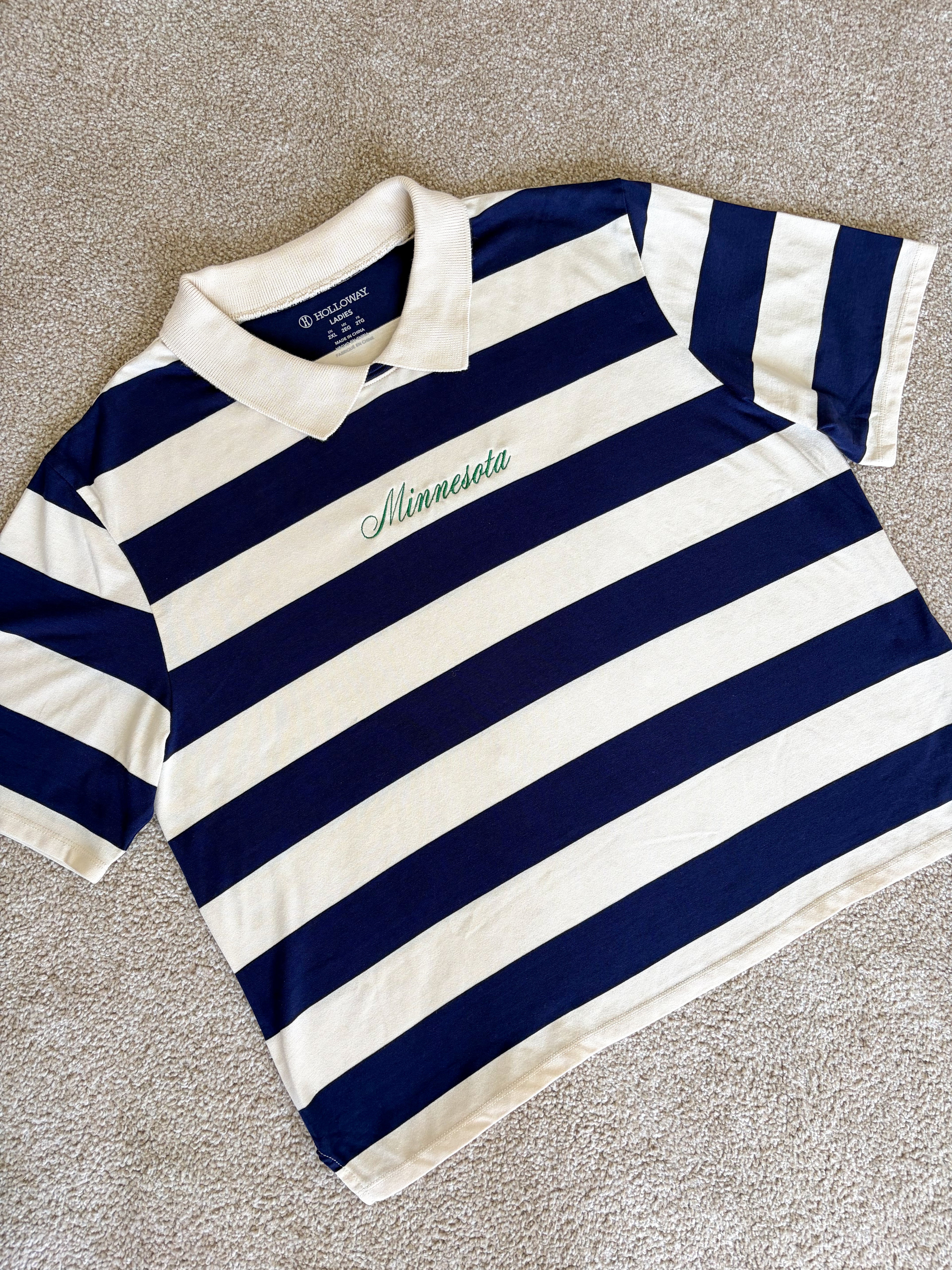 Embroidered Minnesota Tee - Vintage Navy