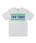 Twin Turbos, Ayo Dosunmu and Bones Hyland, white graphic tee on Comfort Colors 1717
