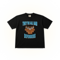 Vintage style "They're all bad defenders graphic on a black Comfort Colors t-shirt. The famous quote from Jaden McDaniels describing the Denver Nuggets' defense.