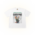 Vintage, newspaper style Napheesa Collier graphic on a white Comfort Colors t-shirt