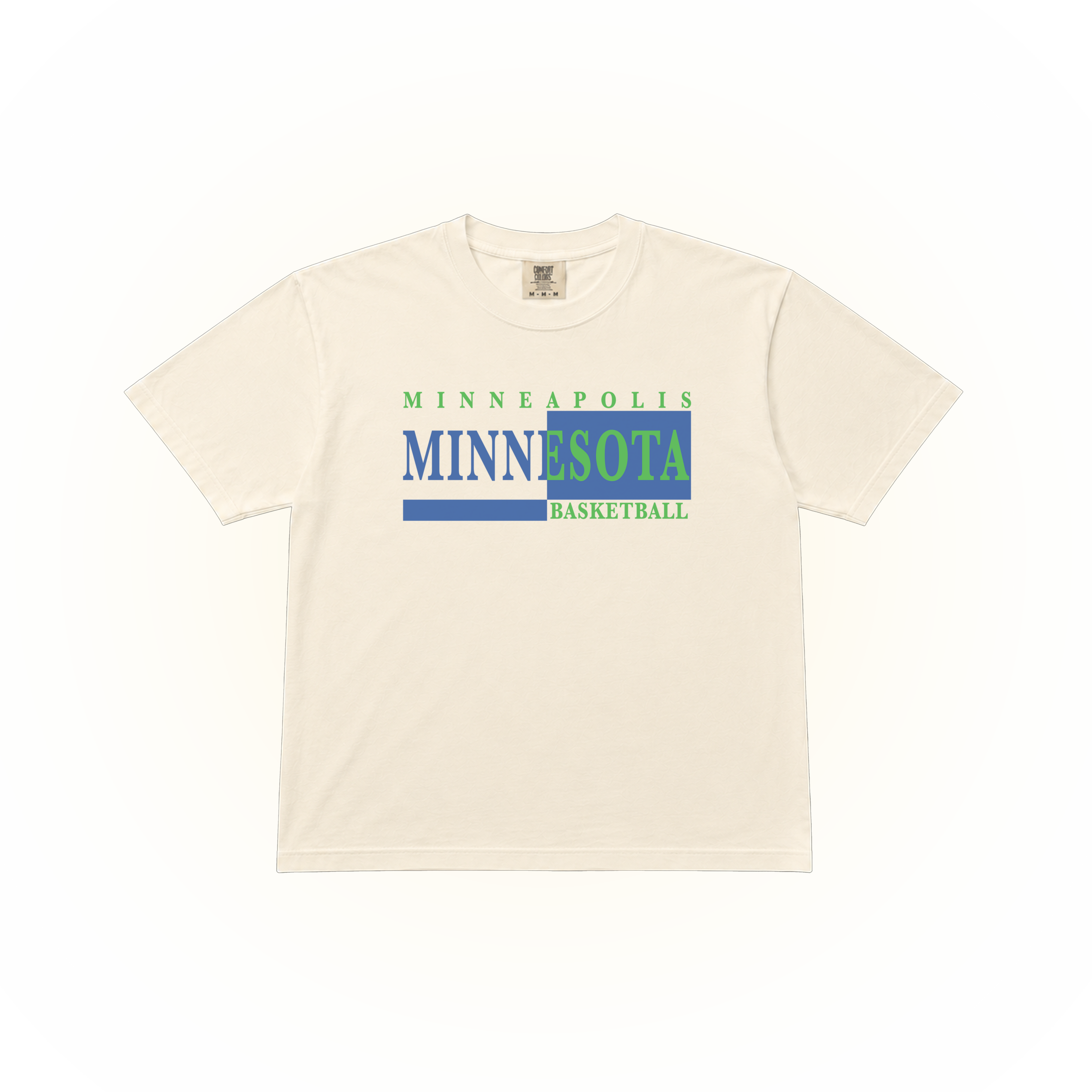 Vintage-style Minnesota Basketball graphic on a ivory Comfort Colors t-shirt