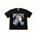 Vintage-style Minnesota basketball wolf pack graphic with two howling wolves on a black Comfort Colors t-shirt